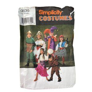 90s Simplicity 0639 Childs Costume Pattern Size Small-Large Renaissance 1996 CUT